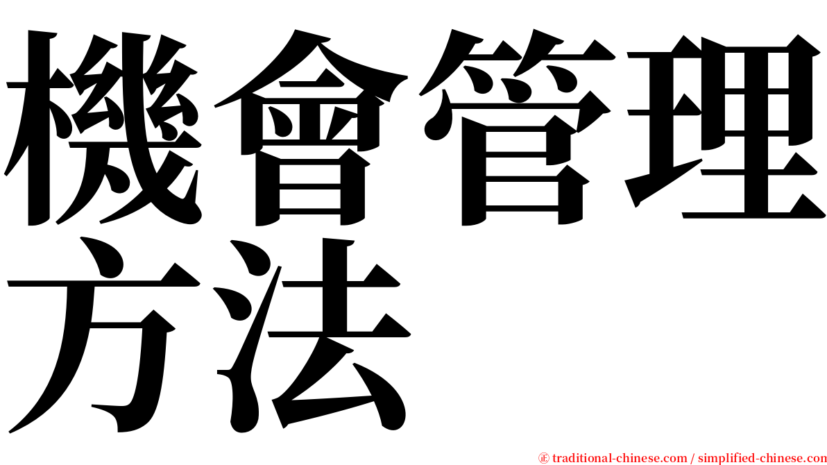 機會管理方法 serif font