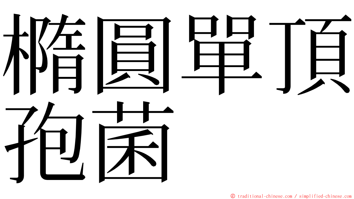 橢圓單頂孢菌 ming font