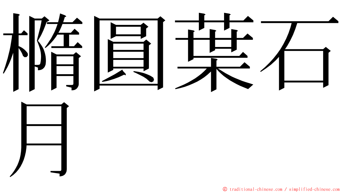 橢圓葉石月 ming font