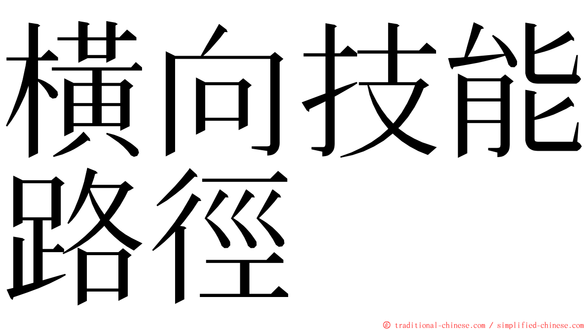 橫向技能路徑 ming font