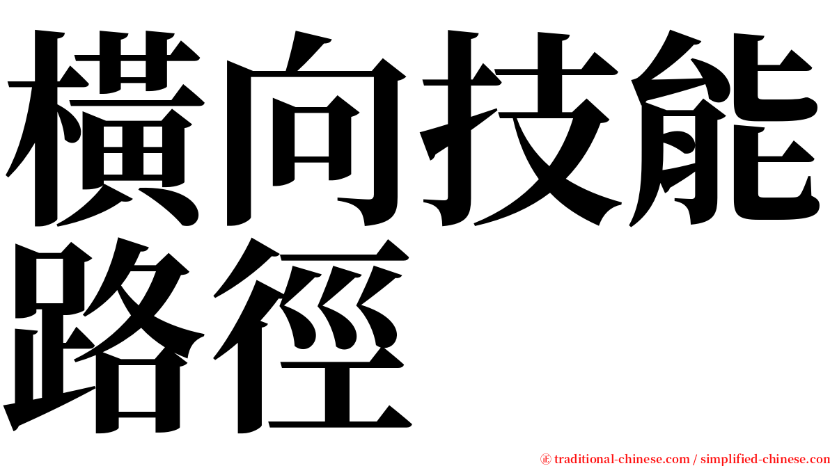 橫向技能路徑 serif font