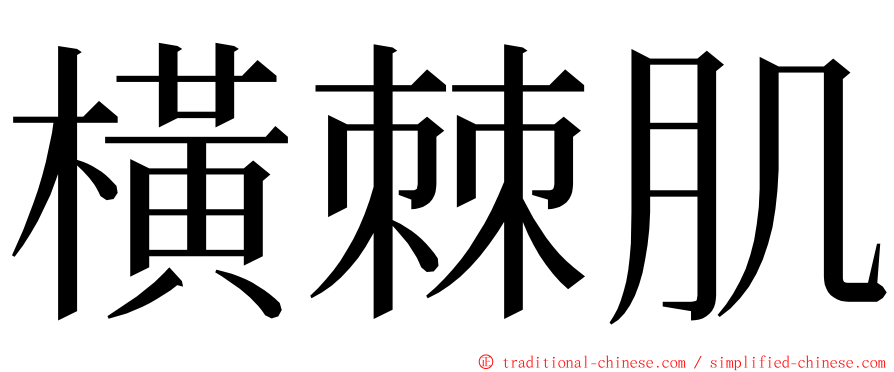 橫棘肌 ming font