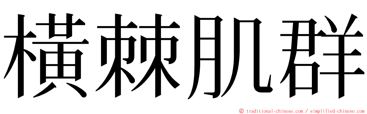 橫棘肌群 ming font