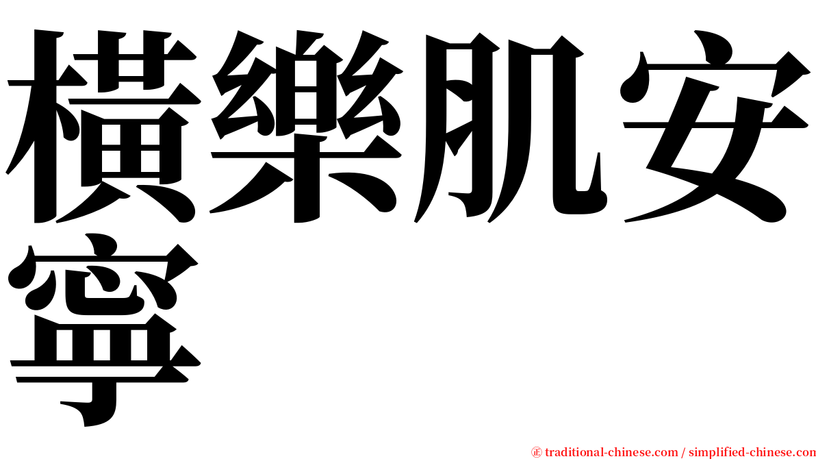 橫樂肌安寧 serif font