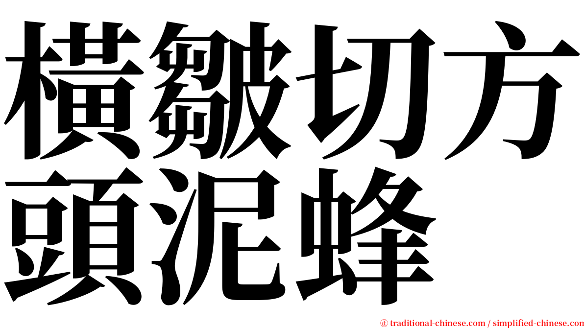 橫皺切方頭泥蜂 serif font