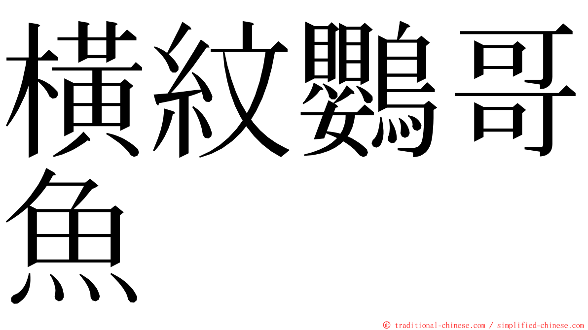 橫紋鸚哥魚 ming font