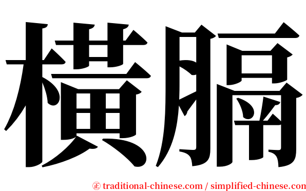 橫膈 serif font