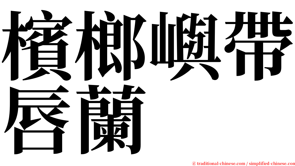檳榔嶼帶唇蘭 serif font