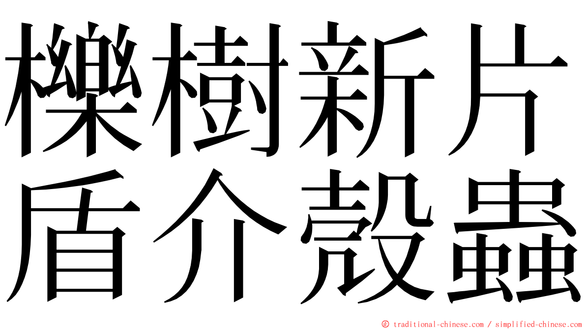 櫟樹新片盾介殼蟲 ming font