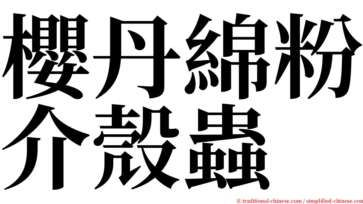 櫻丹綿粉介殼蟲 serif font