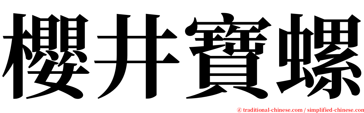 櫻井寶螺 serif font