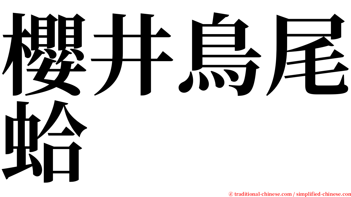 櫻井鳥尾蛤 serif font