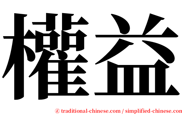 權益 serif font