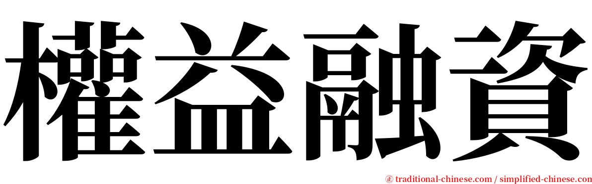 權益融資 serif font