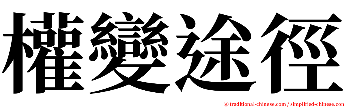 權變途徑 serif font