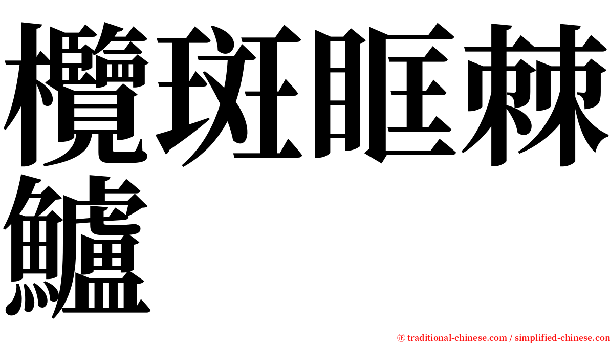 欖斑眶棘鱸 serif font