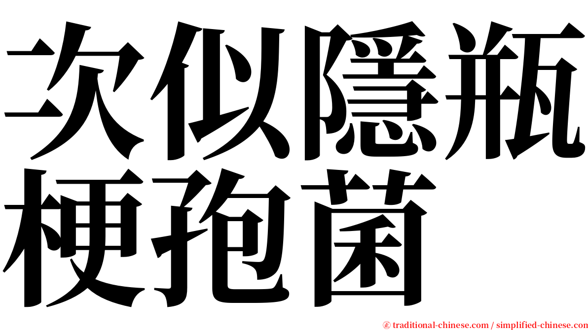 次似隱瓶梗孢菌 serif font