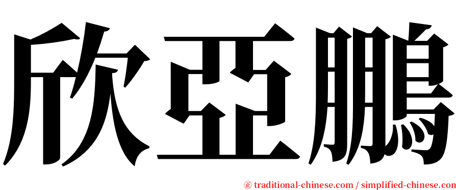 欣亞鵬 serif font