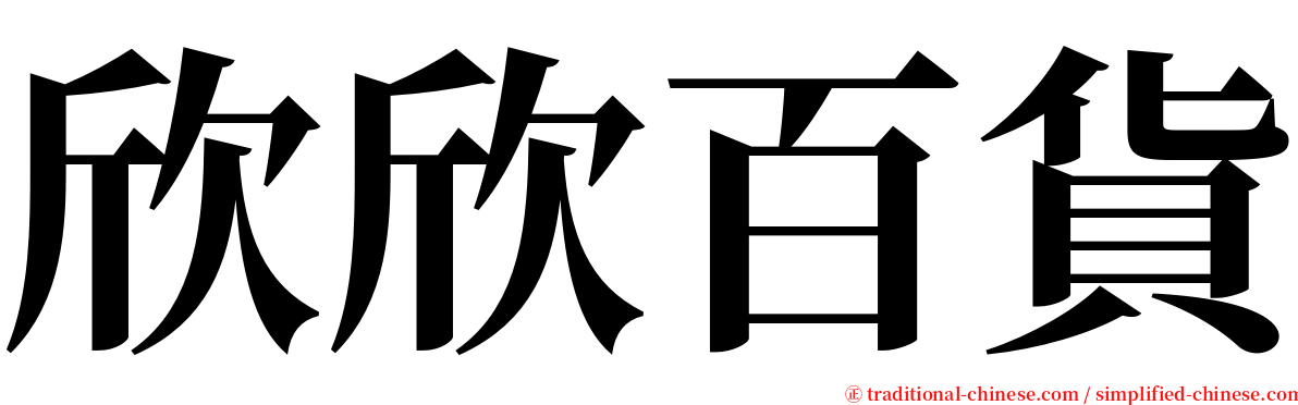 欣欣百貨 serif font