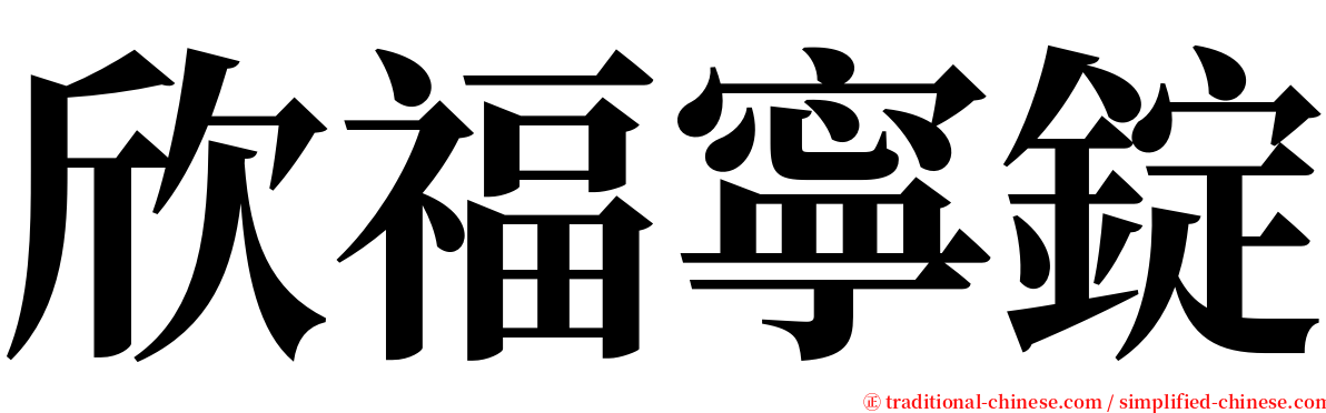 欣福寧錠 serif font