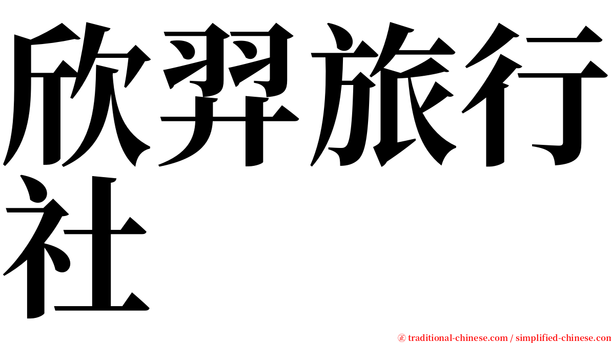 欣羿旅行社 serif font
