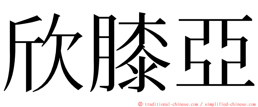 欣膝亞 ming font