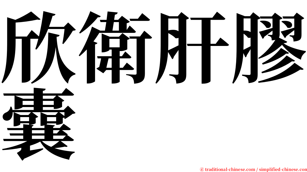 欣衛肝膠囊 serif font