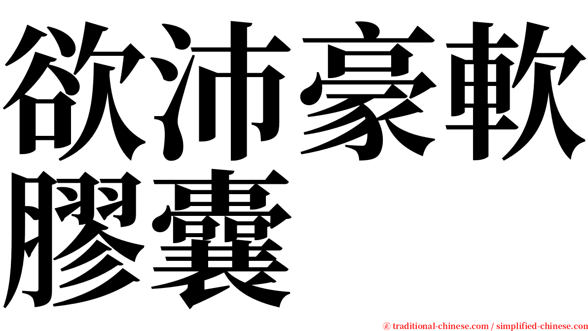 欲沛豪軟膠囊 serif font