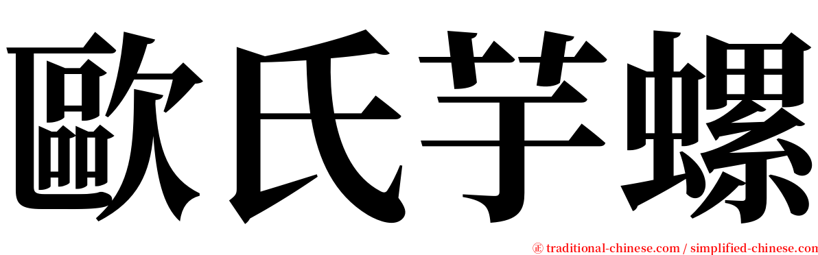 歐氏芋螺 serif font