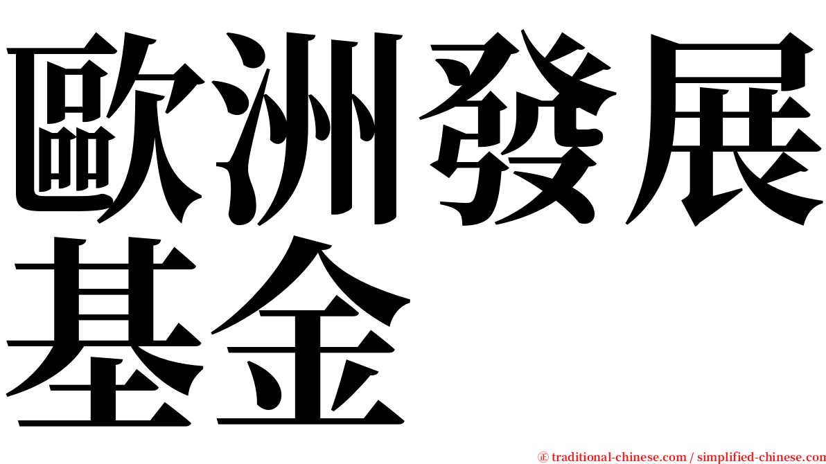 歐洲發展基金 serif font