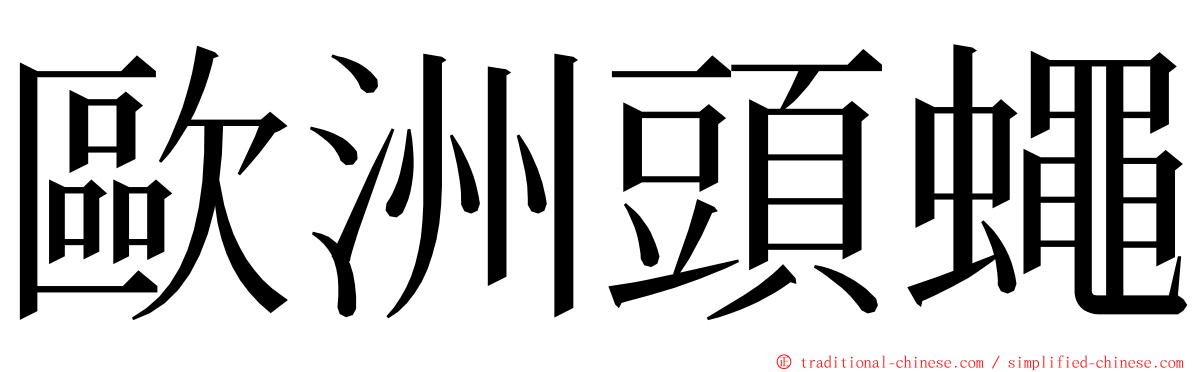 歐洲頭蠅 ming font