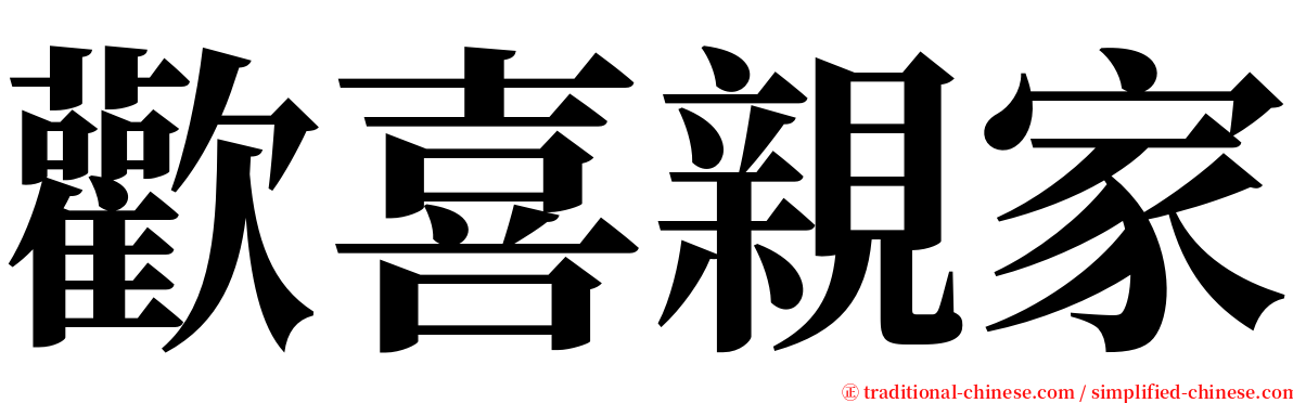 歡喜親家 serif font