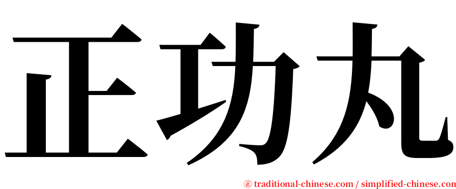 正功丸 serif font