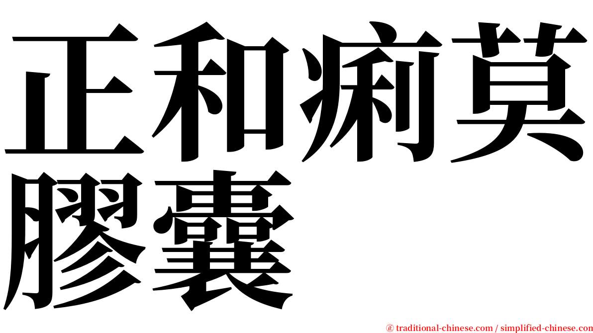 正和痢莫膠囊 serif font