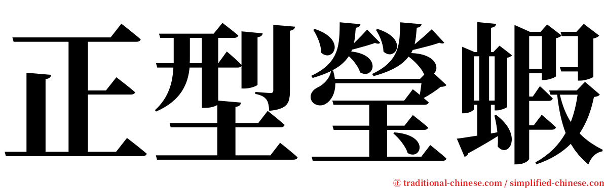 正型瑩蝦 serif font