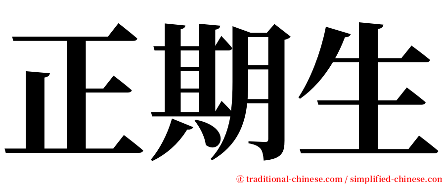 正期生 serif font