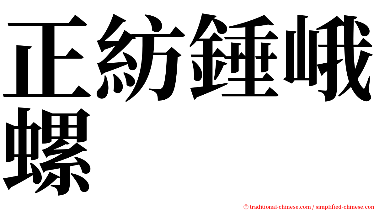 正紡錘峨螺 serif font