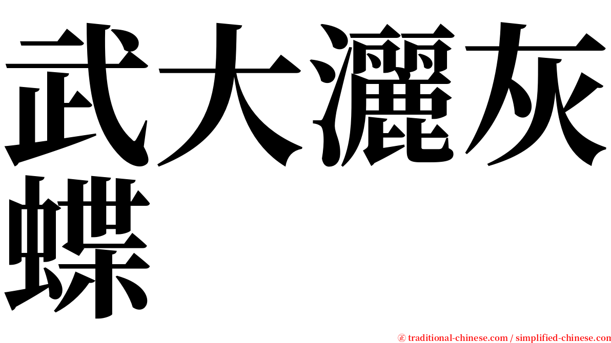 武大灑灰蝶 serif font