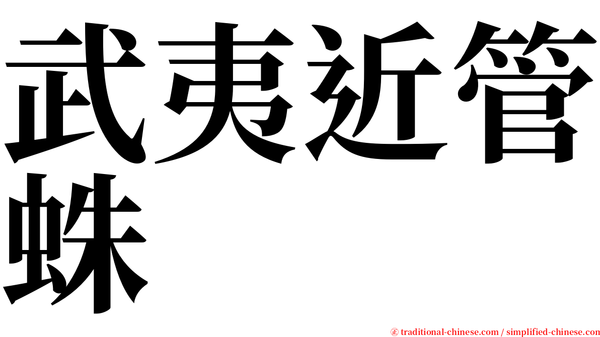 武夷近管蛛 serif font