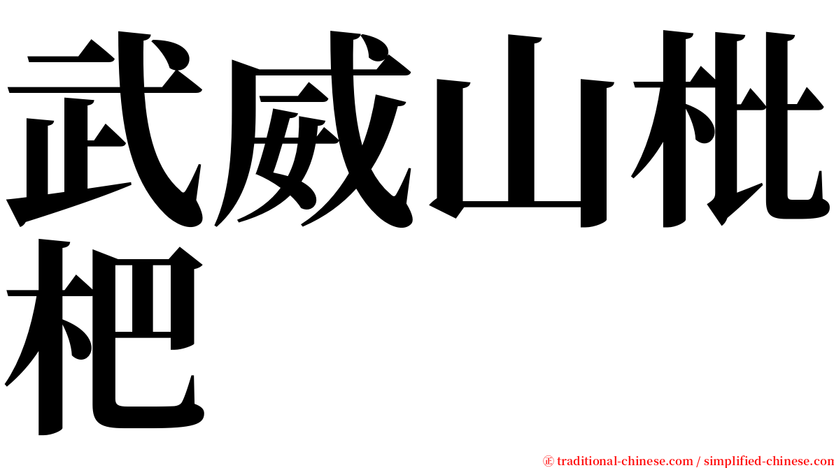 武威山枇杷 serif font