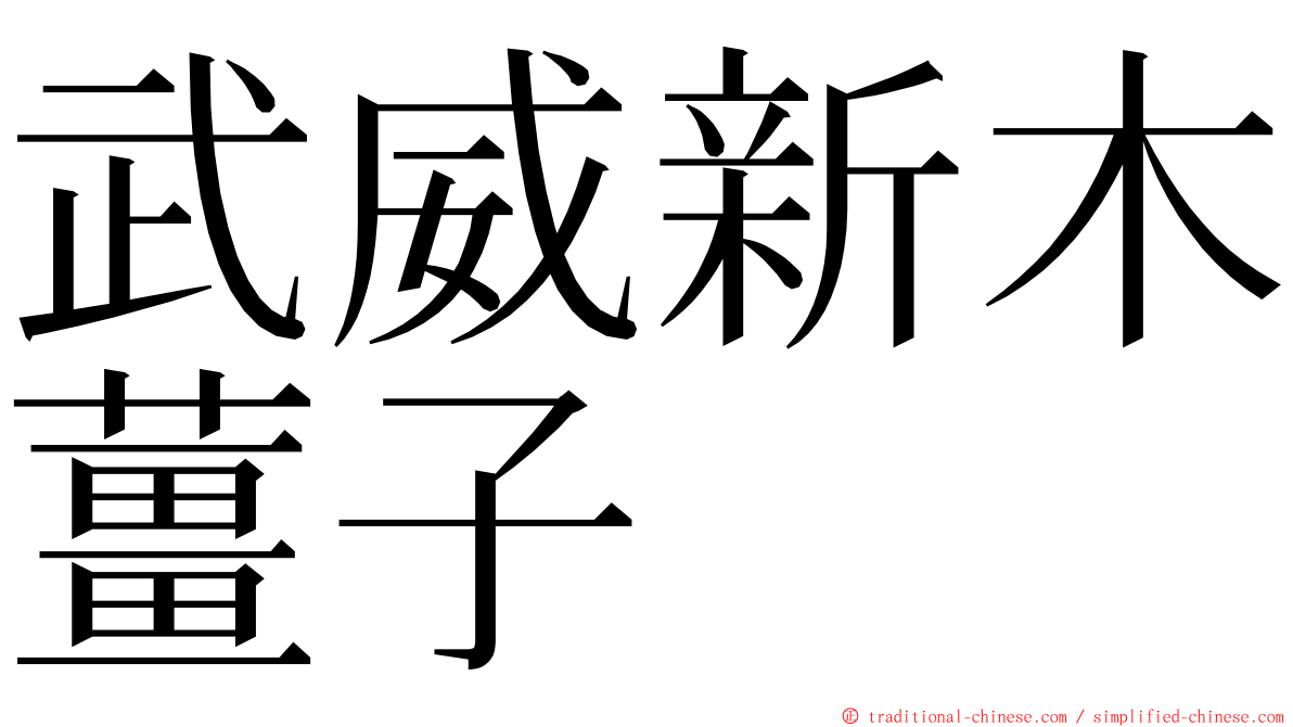 武威新木薑子 ming font