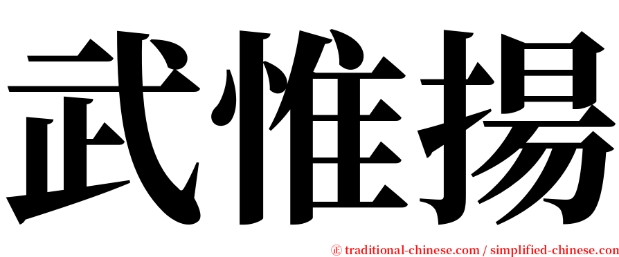 武惟揚 serif font