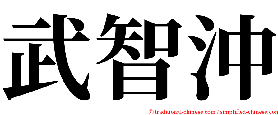 武智沖 serif font
