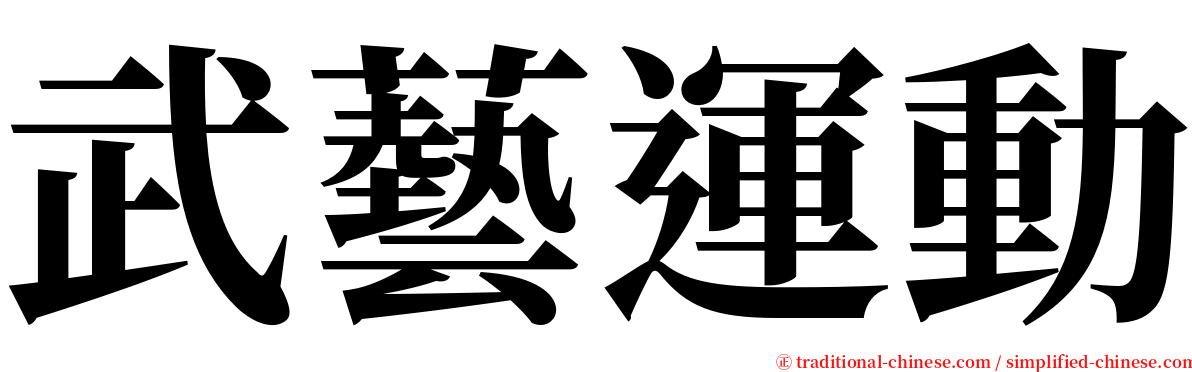 武藝運動 serif font