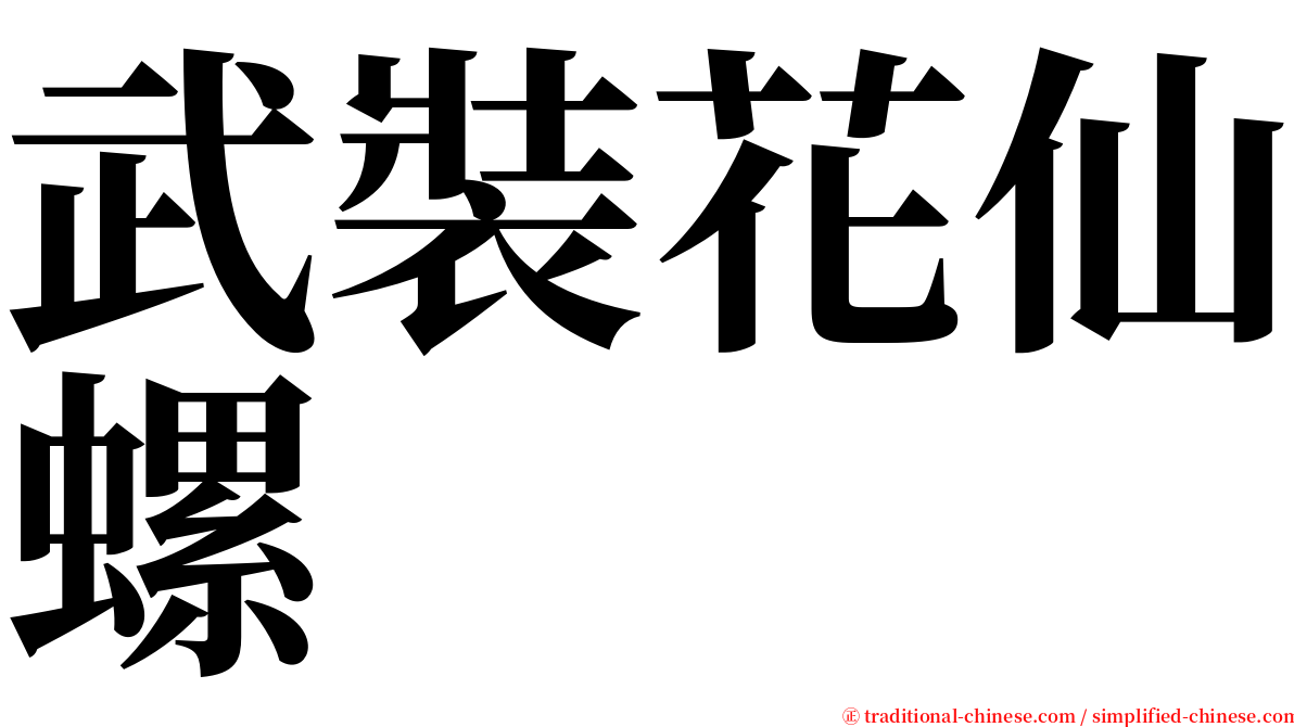 武裝花仙螺 serif font