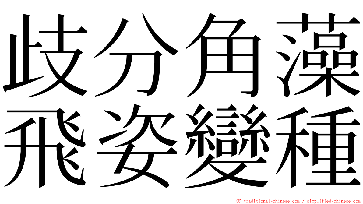 歧分角藻飛姿變種 ming font