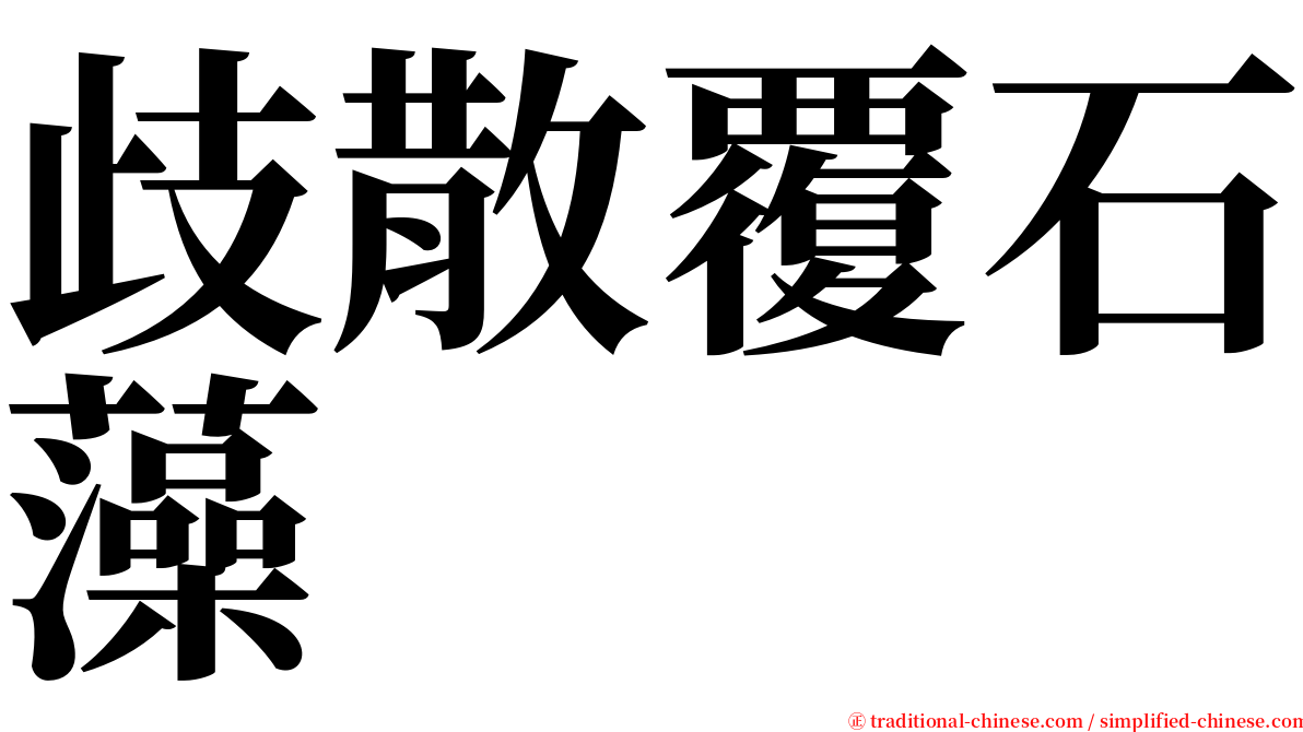 歧散覆石藻 serif font