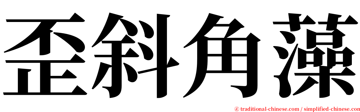 歪斜角藻 serif font