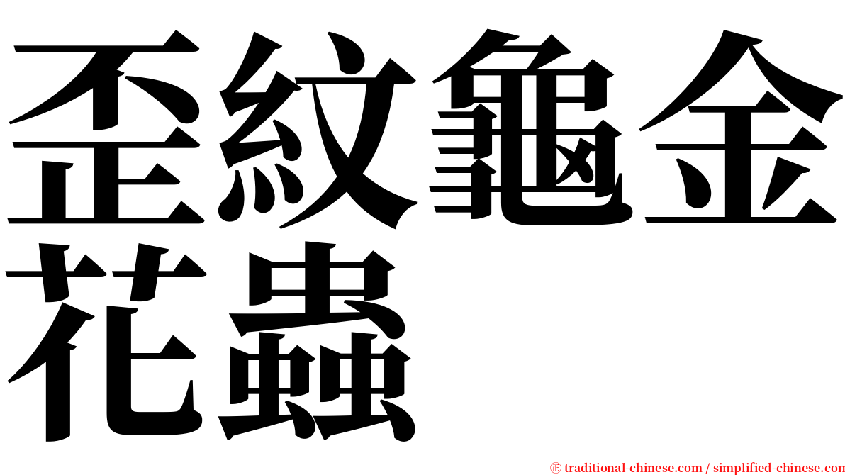 歪紋龜金花蟲 serif font