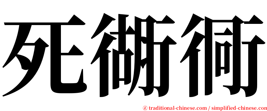 死衚衕 serif font